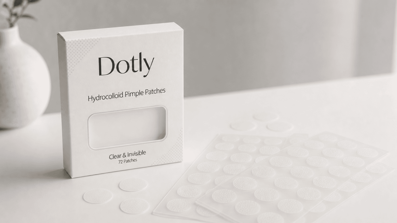 Dotly clear round hydrocolloid patches with translucent patch sheets